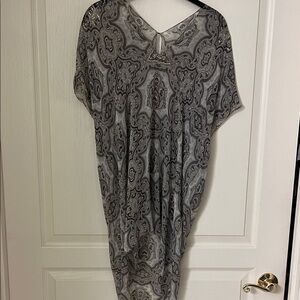 Gray Paisley Kaftan Dress